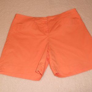Boston Proper 14 Orange Shorts Stretchy Cotton Front Pockets